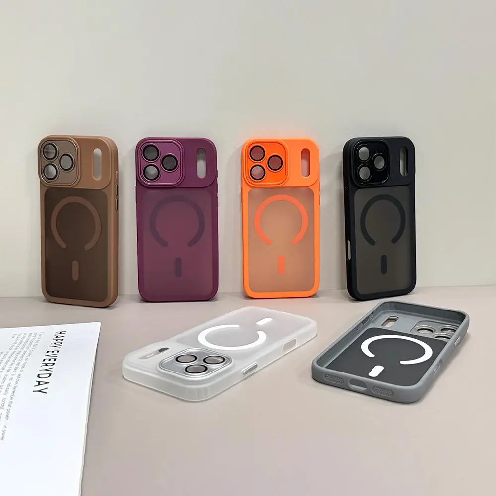 HAY MagSafe Matte Half Clear Phone Case For iPhone 17 16 15 14 13 12 Pro Max Plus Air Shockproof Protective Phone Cases Cover Portable Lightweight Link No.2