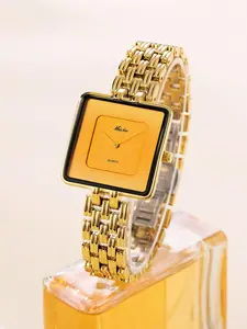 Vintage Elegant Square Dial Quartz Watch, Fashionable Wristwatch for Women & Men, Trendy All-match & Exquisite Watch for Birthday Gift with Box