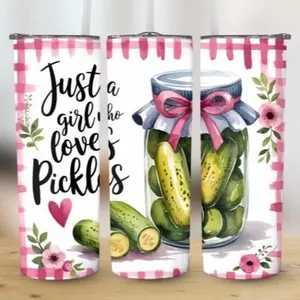 Loves pickles | 20oz Skinny sublimation tumbler transfer print out (TRANSFER ONLY, NOT A FINISHED TUMBLER)