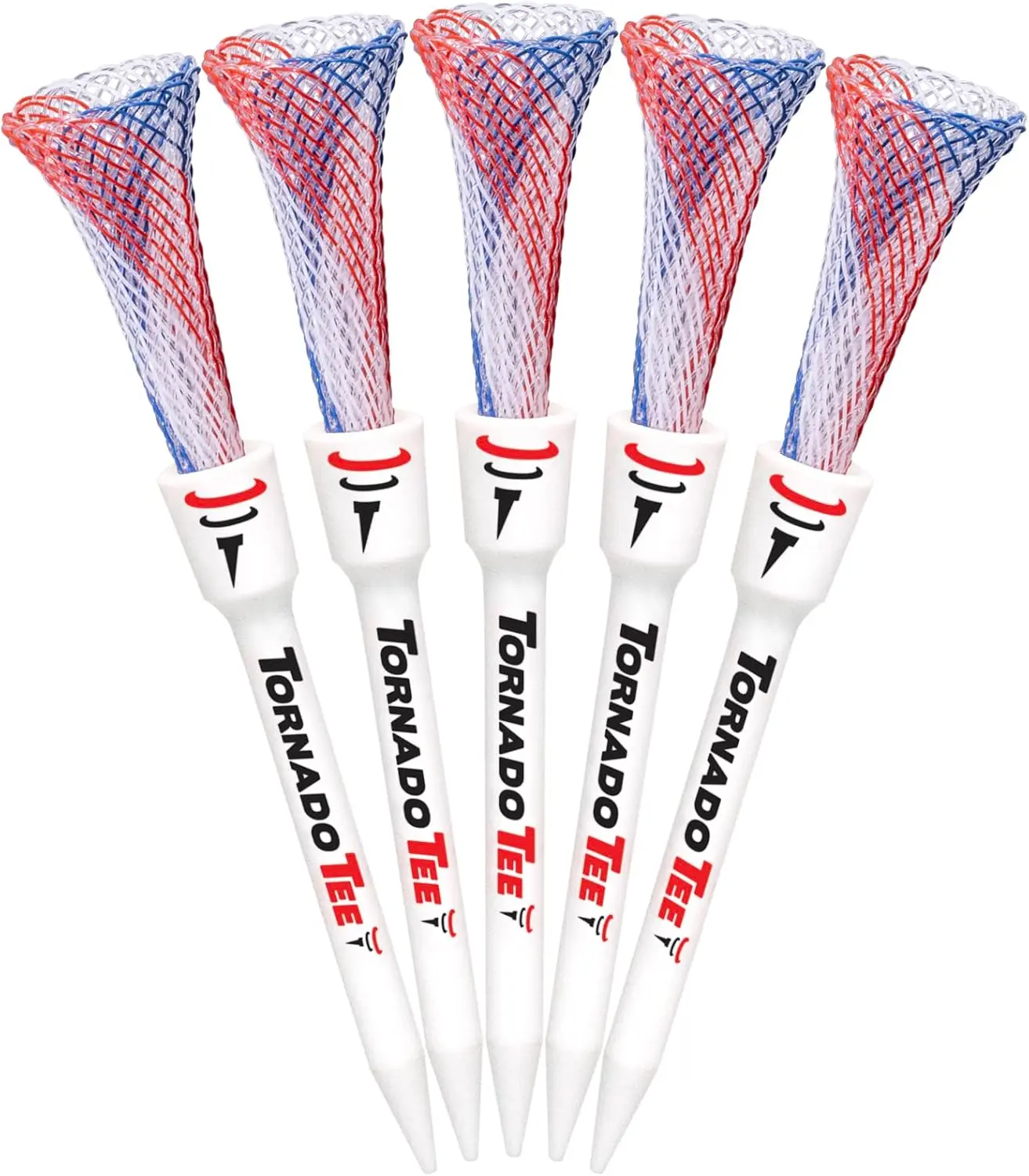 Tornado Tee Red White & Blue High Performance 3.25" Golf Tee