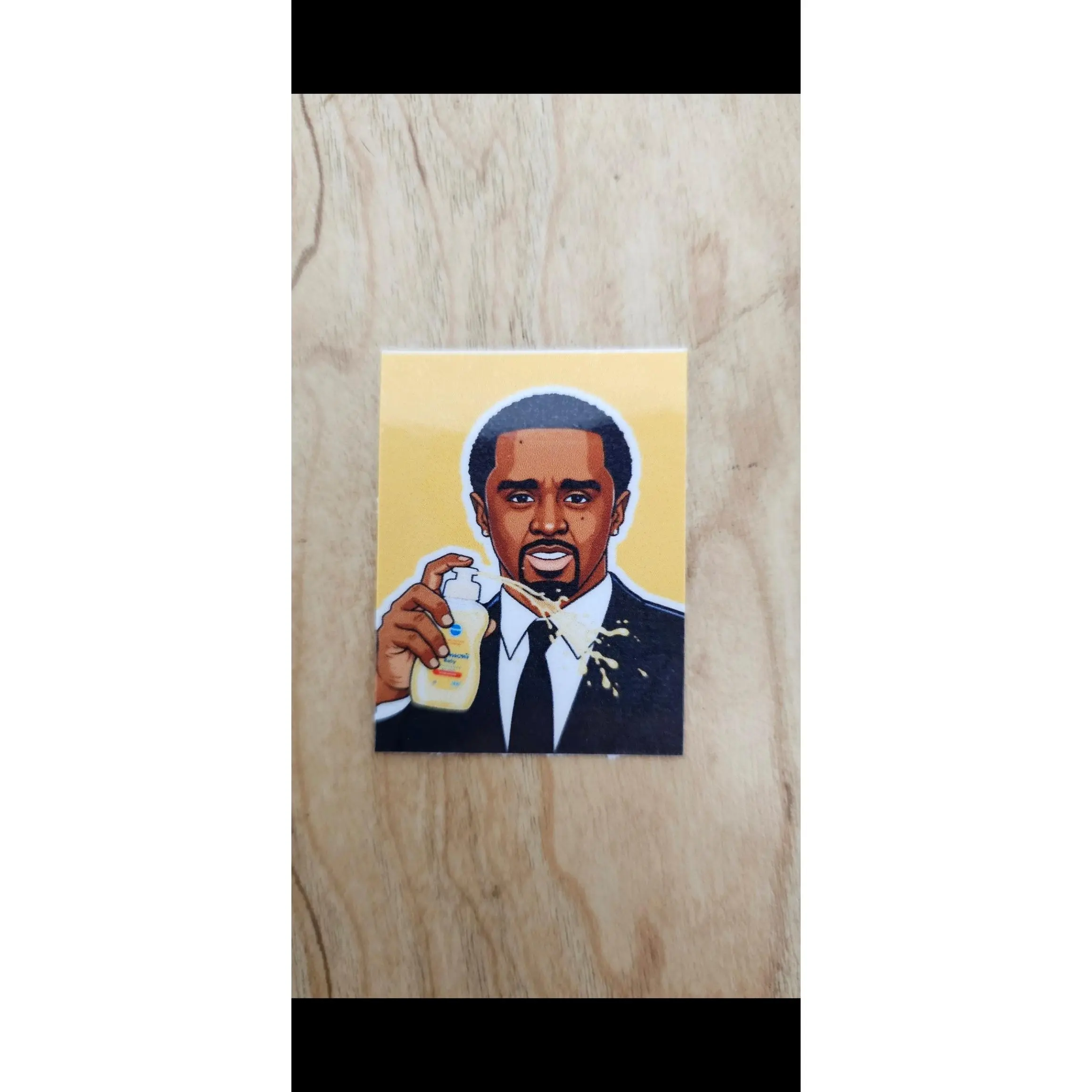 Diddy inspired baby oil sticker