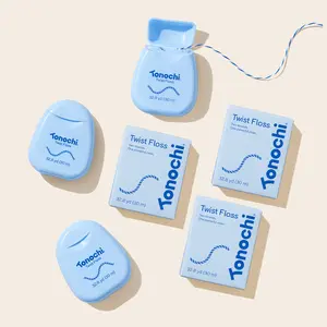 Twist Woven Dental Floss, Two-Tone Color-Tint Fibers for Visible Plaque Tracking, Braided & Shred-Resistant, Smooth Glide, Gentle on Gums, Mint + Xylitol Freshness, 3-Pack (33 yd Each)