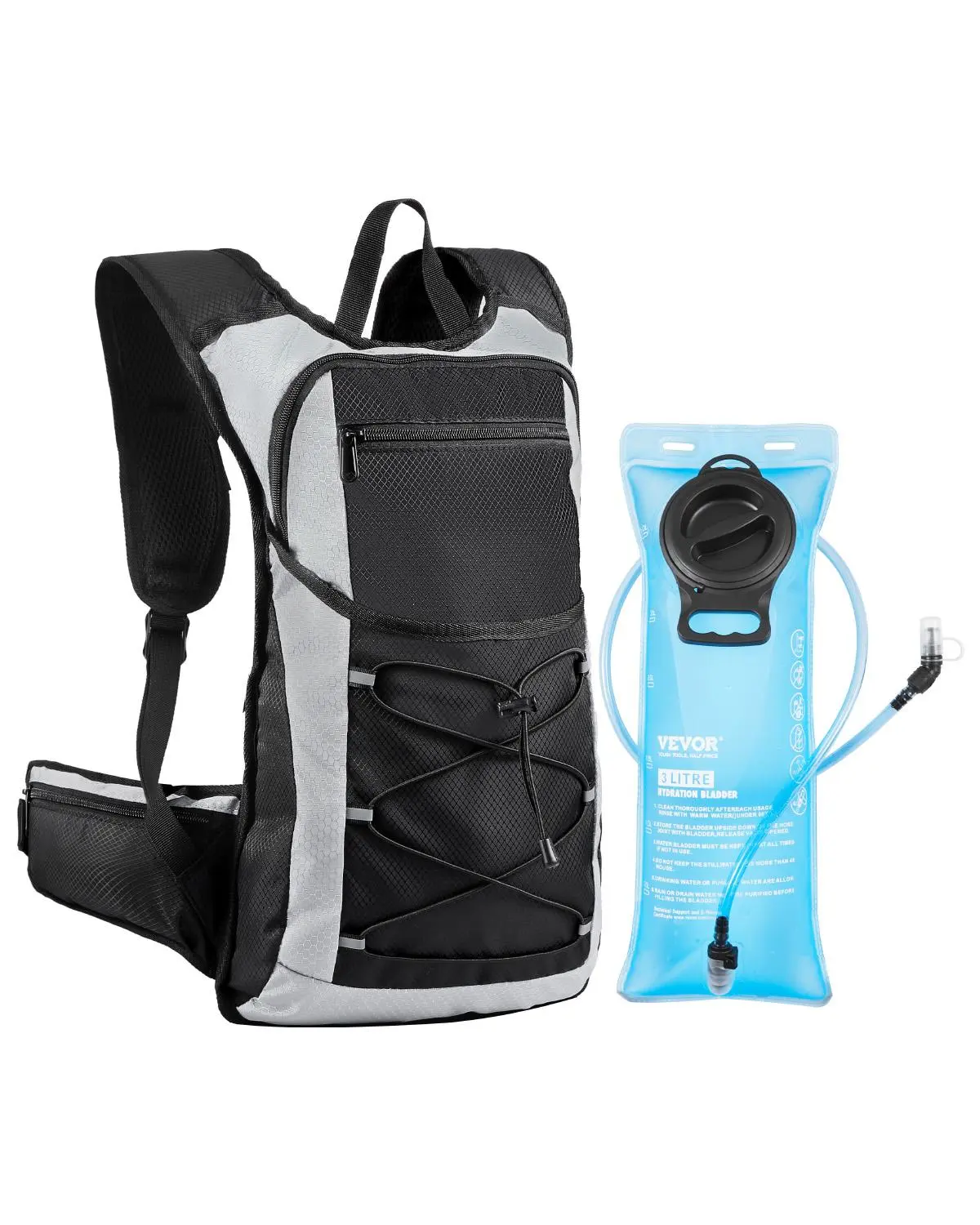 【summerfinds】VEVOR Hydration Backpack, 15L Insulated Hydration Pack Backpack with 3L TPU Water Bladder, Hiking Water Backpack with Storage for Men Women, Hydro Water Daypack for Hiking Runnin Hiking Cycling Camping