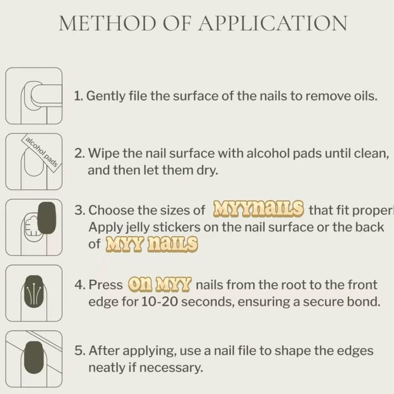 jojo:20sets handmade press-on nails selectable size and length random style