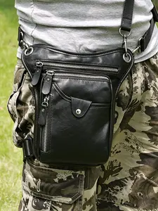 Large Capacity Multi-Purpose Leather Organizer Bag, Men's 4-in-1 Versatile Sling Bag, Waist Bags, Bum Bag for Crossbody, Waist, Thigh & Hip Carry, Perfect for Outdoor & Daily Needs