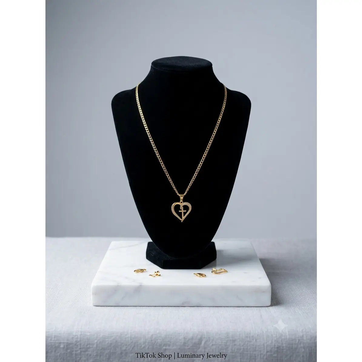 Luminary Jewelry Gold Plated 14K Heart Pendant Necklace for Women - Elegant Chain Design - Perfect for Everyday Wear