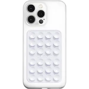 Silicone Suction Phone Case Adhesive Mount, Durable, Hands-Free Sticky Phone Holder, Upgraded Thickened and Enhanced Suction Power Sticky Phone Grip, 2.28"X3.46" (White) JiaJiuTong