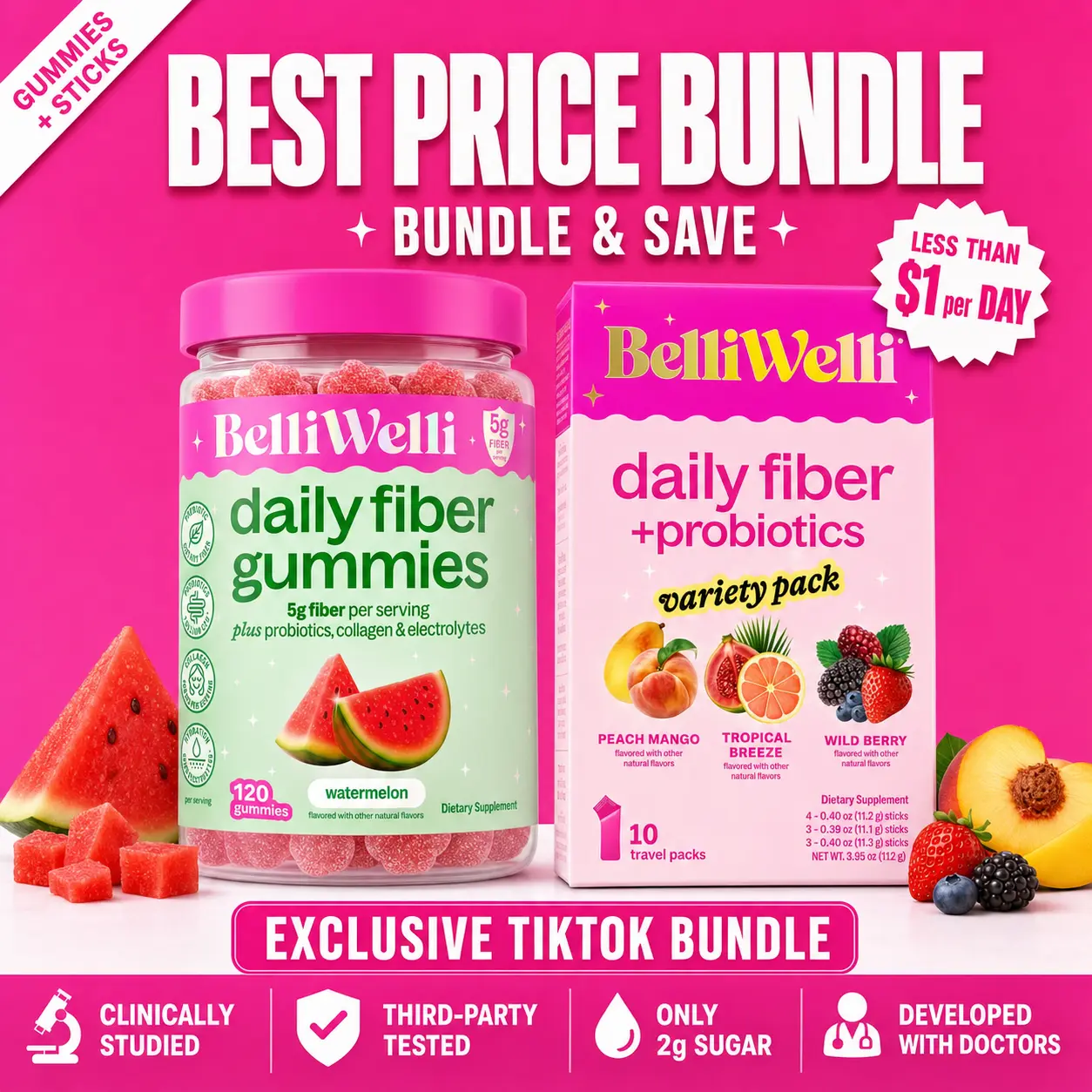 Fiber Gummies & Stick Packs Bundle