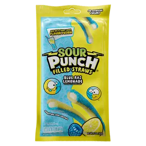 Sour Punch Filled Straws Blue Raz Lemonade 5oz