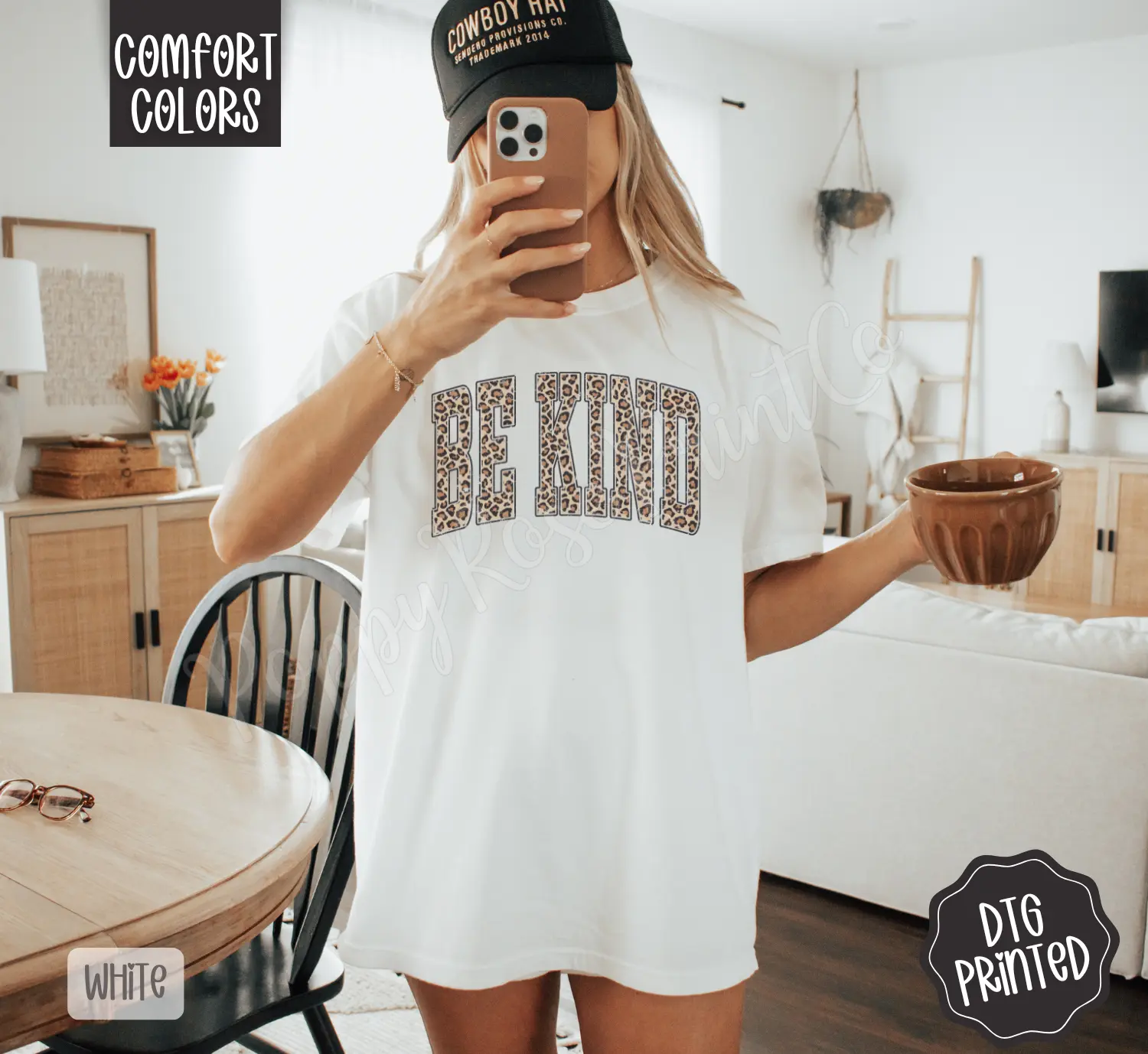 Leopard Be Kind Shirt Comfort Colors, Trendy Women's Graphic Tshirt