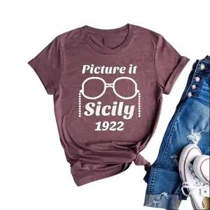 Golden Girls T-ShirtPicture It Sicily 1922, Stay Golden In Shady Pines. Perfect 80'S Tv Sitcom Gift. Tshirt