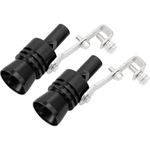 2pcs XL Size Aluminum Alloy Universal Turbo Sound Exhaust Muffler Pipe Whistle Car Roar Maker Black turbo whistle