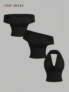 2026 Spring Summer New European and American Women's Fashion, Sexy Hot Girl Versatile Halter Top, Three Ways to Wear, Tiktok Bestseller!