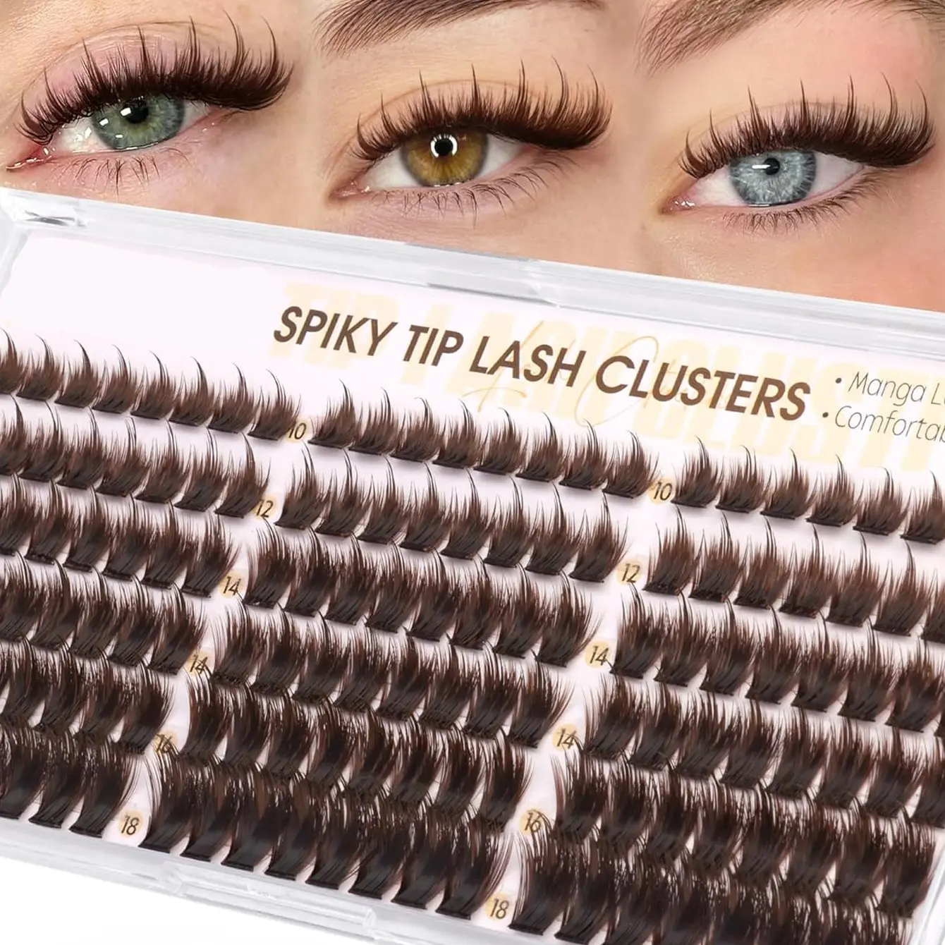 Comic Style False Eyelashes with Tips, Manga Lash Extension, Fairy Style, Spider Style, Volume Lash Extensions, Volume Cluster Lashes, DIY Cluster Lashes, CD Curl, Fine Fiber Single Lash 10-18mm