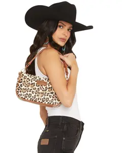 Wrangler Women's Boot Barn Leopard Print Shoulder Bag With Chain - Shy04-8633 Lp-Br