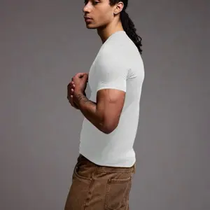 Slim Fit Short Sleeve Crew Neck Basic Blank T-Shirt Essentials All Year Round Capsule Spring&Summer