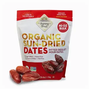 Sunny Fruit Organic Dried Pitted Deglet Nour Dates, 2.5 Pound Bulk Bag | No Preservatives, No Sugar Added | Healthy, Sweet Snack | ORGANIC, NON-GMO, VEGAN, HALAL, KOSHER