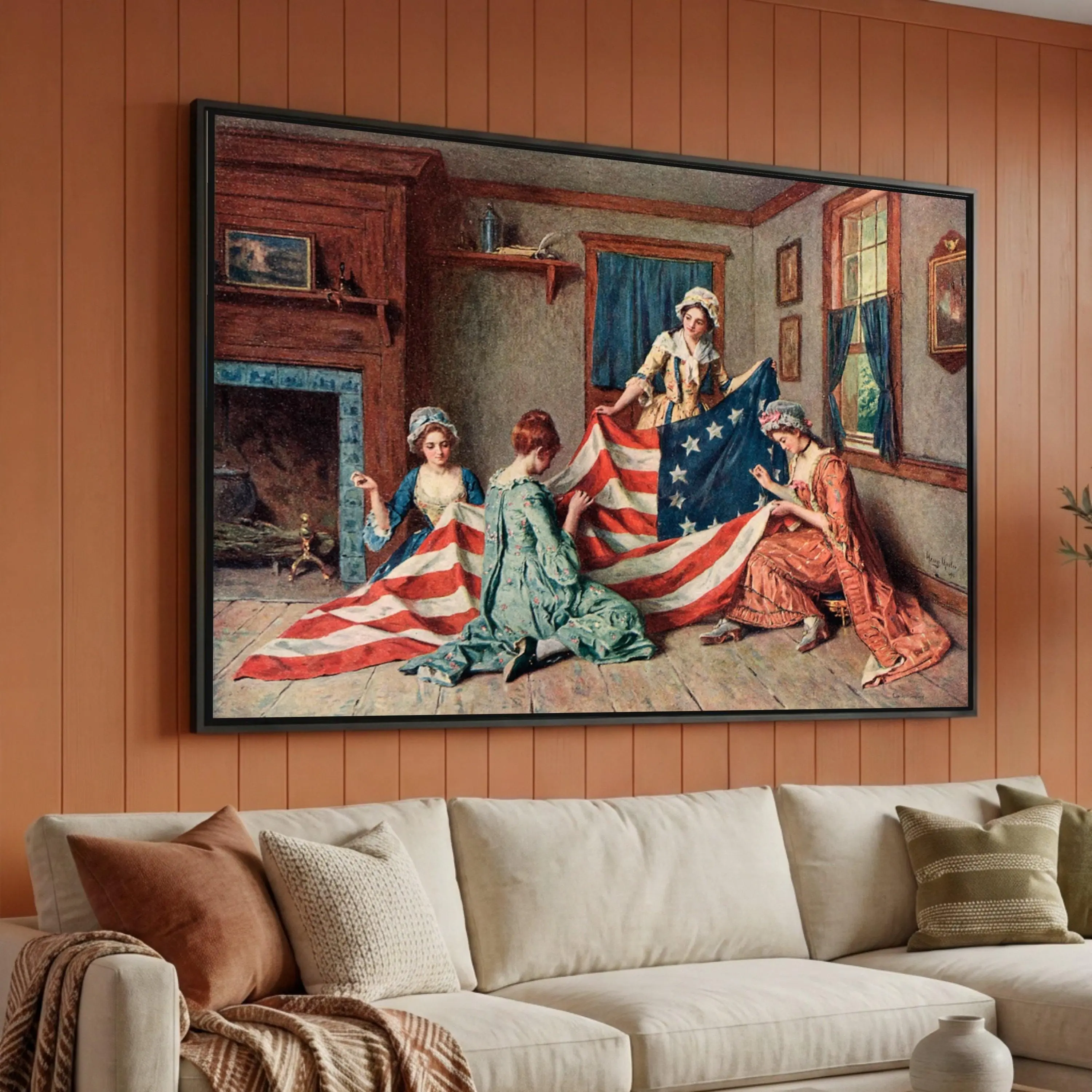 [Sale off up to 40%] [Frame Canvas] USA Flag Canvas Art, Patriotic Home Decor