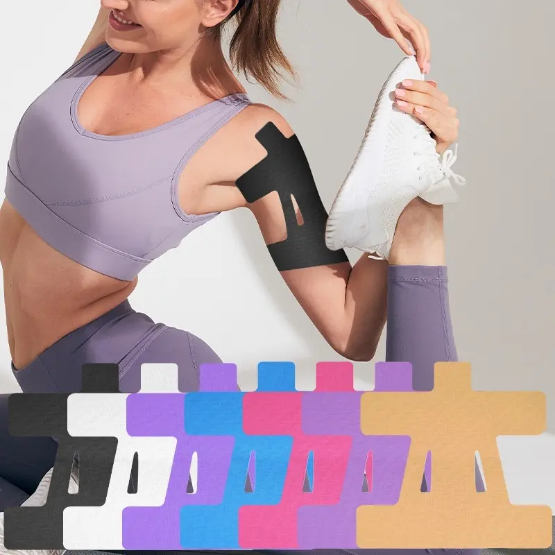 Shoulder support muscle tape, 10 pieces, shoulder muscle tape for sports and fitness, suitable for weightlifting joint stability, integrated waterproof and low-allergy tape, breathable and elastic muscle protection tape.