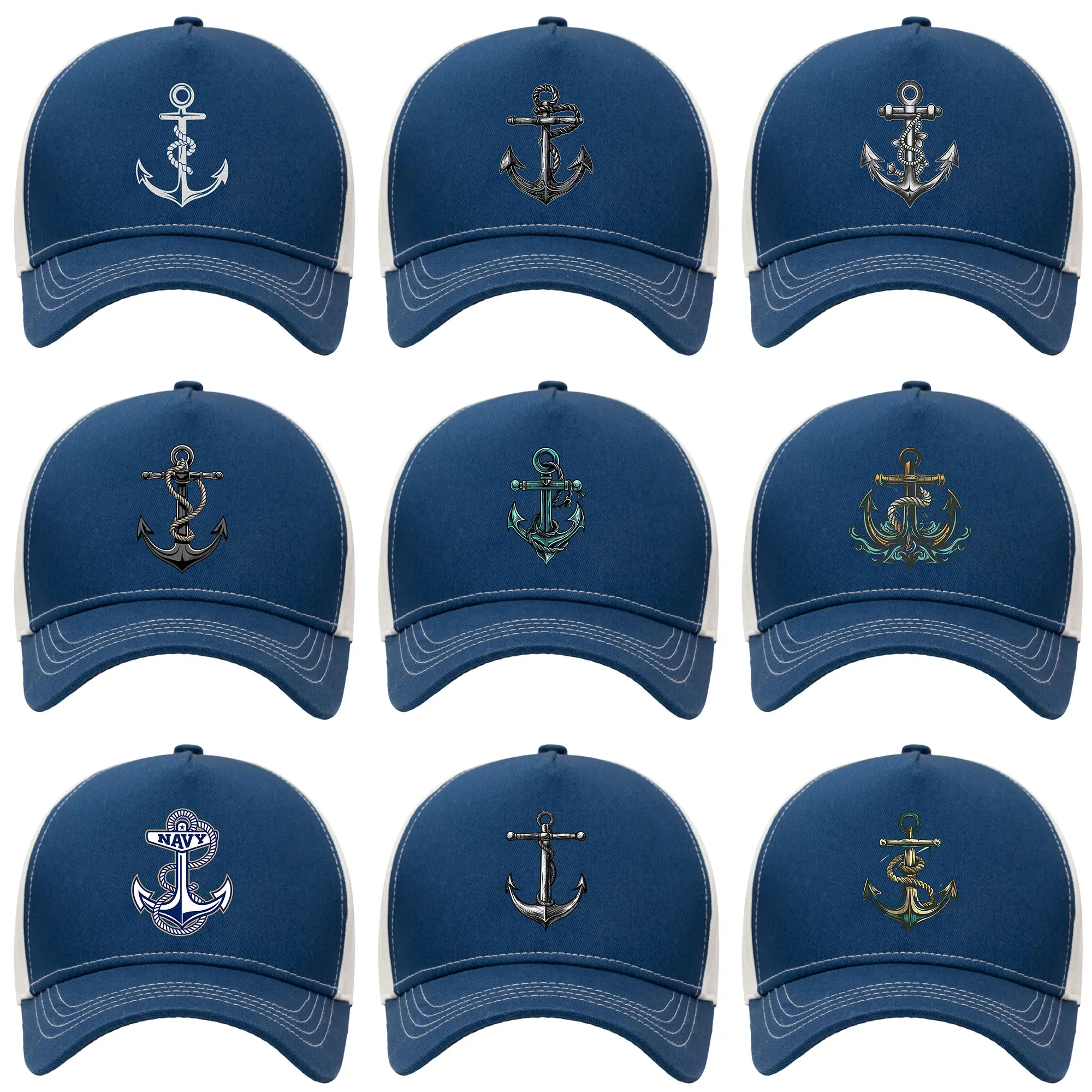 Anchor Baseball Cap For Men And Women, Navy Adjustable 