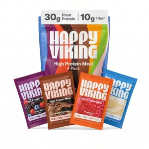 Happy Viking High Protein + Fiber Meal Single-Serve Variety (4 Count) | 30g Protein + 10g Fiber | Plant-Based, Vegan, Gluten-Free by Venus Williams