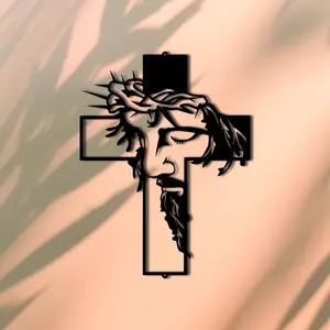 Jesus Cross Metal Art Christ Cross Wall Decor Religious Housewarming Gift Christian Baptism Gift Crucifix Ornaments