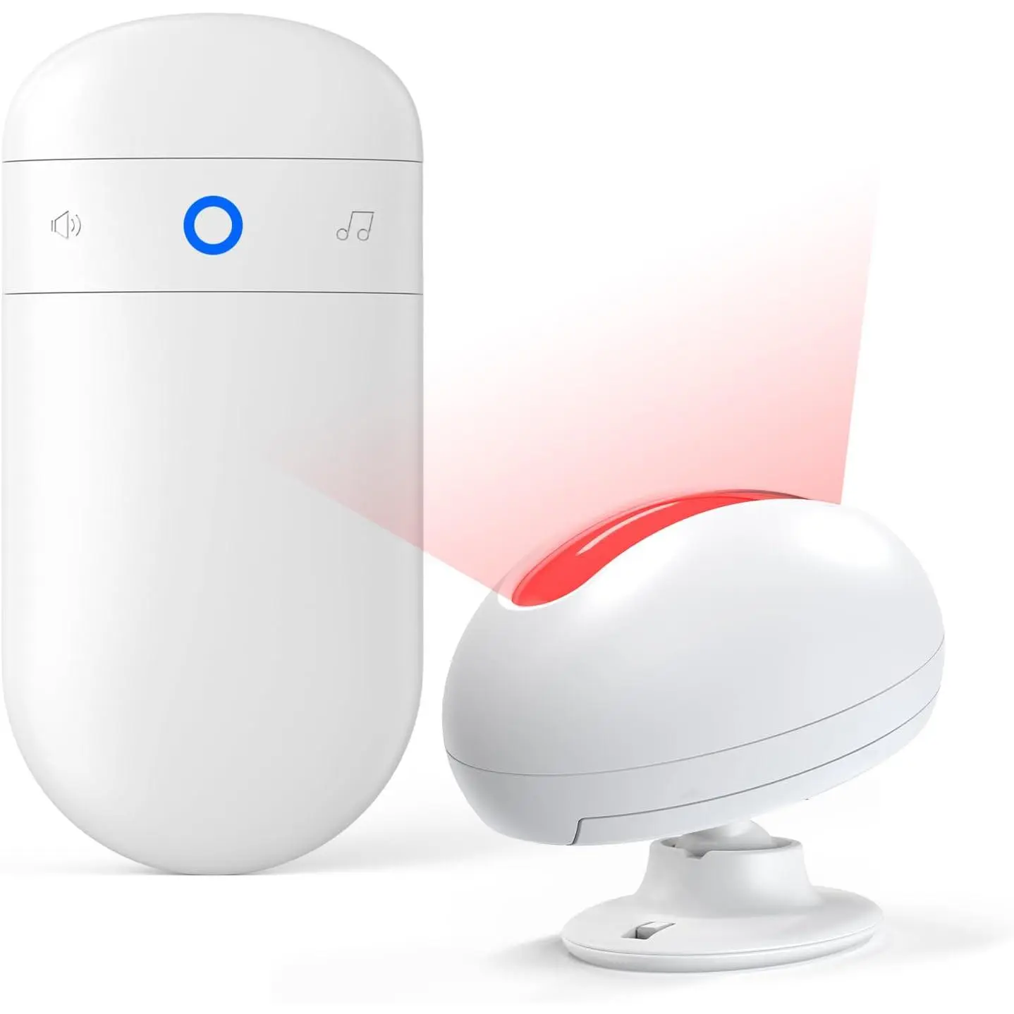 Wireless Motion Sensor Doorbell -Indoor Motion Detector Alarm, Door Chime for Business/Store/Office Entrance, Entry Alert Bell with Buzzer, USB/Battery Powered (1 Receiver + 1 Motion Sensor)