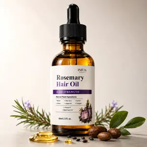 Rosemary Hair Oil for Fuller-Looking Hair, Lightweight Non-Greasy Biotin Scalp Serum for Baby Hairs & Edges, 2 fl oz,iSilk