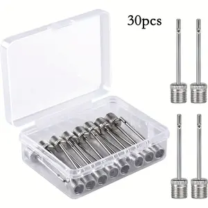 30pcs Air Pump Needle, Air Inflation Needle for Sports Ball, Basketball, Soccer Ball, Volleyball, Football or Rugby Balls US Replacement Ball Pump Pin Air Inflating Pin with Portable Storage Box