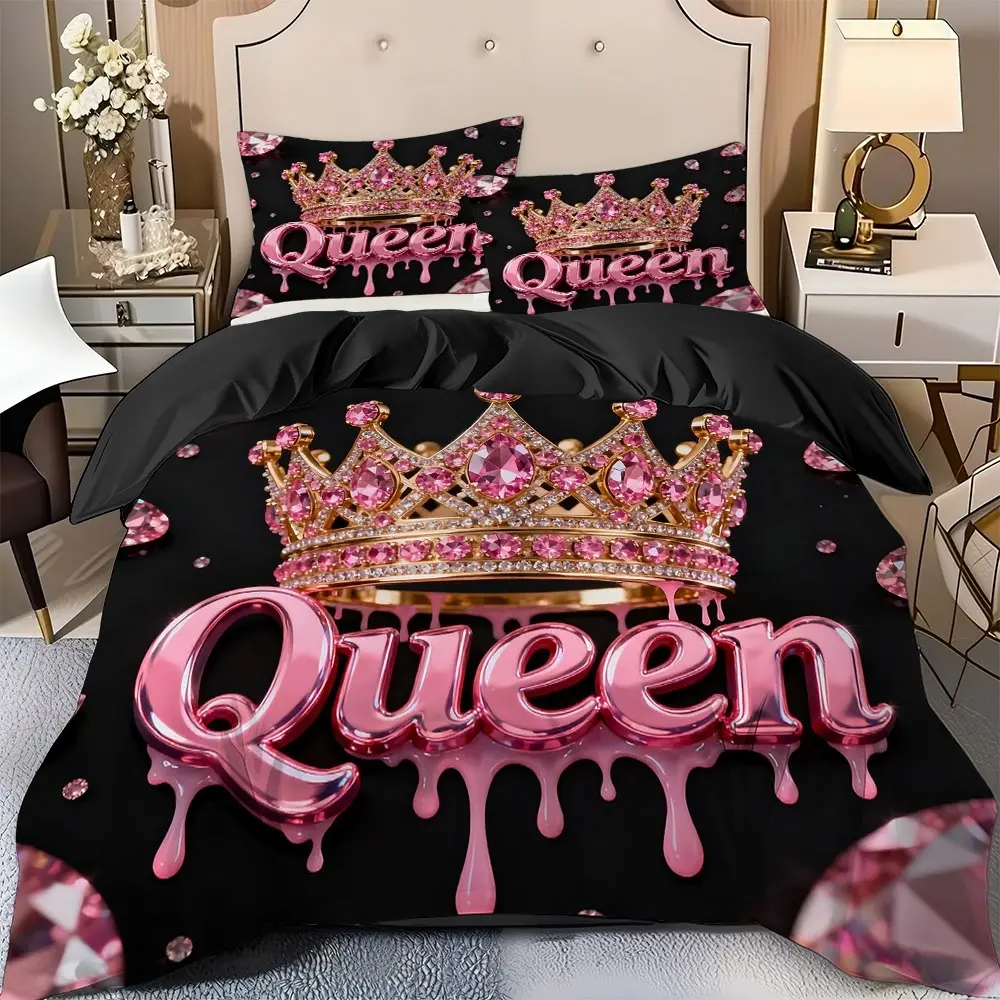 2/3 Pcs Queen Duvet Cover Set, Bed Covers (1*Duvet Cover+1/2*Pillowcase, No Filling) Soft Digital Printed Bedding Set, Decorative Duvet Cover, Perfect Gift For Family Friends, Suitable For All Year Round, Machine Washable