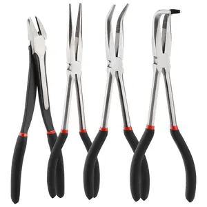 4PCS Long Reach Pliers Set - 11" Needle Nose, 45 & 90 Bent Nose, Diagonal Pliers for Narrow Spaces 4PCS Long Reach Pliers Set - 11" Needle Nose, 45 & 90 Bent Nose, Diagonal Pliers for Narrow Spaces