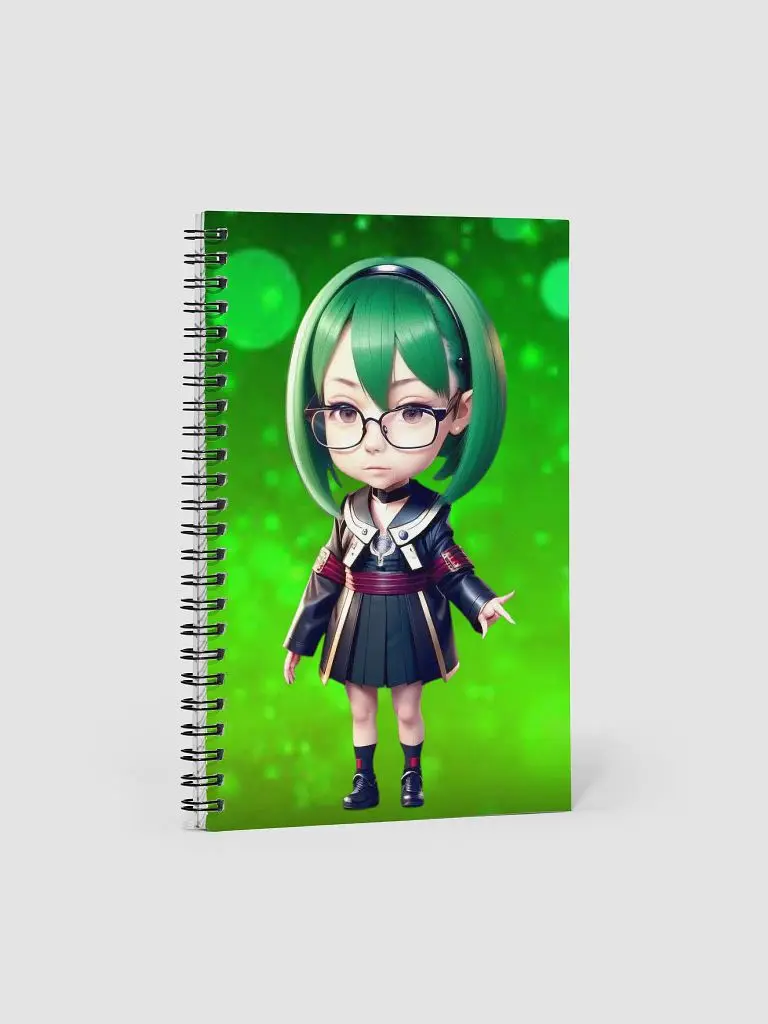 (GREEN CHIBI) K Spiral Notebook