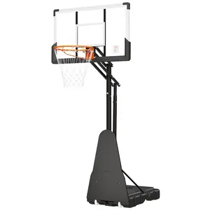 Youth Basketball Hoop Adjustable 5.25-10FT, 44/48/54 Inch Shatterproof Backboard Portable Basketball Goal with Wheels & Sandbag, Outdoor Indoor Basketball Stand for Teenagers Junior Training