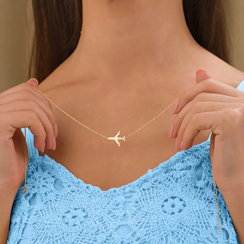 Women's Fashion Elegant Pendant Necklace, Airplane Pendant Necklace, Birthday/Valentine's Day/Mother's Day/Anniversary/Christmas Exquisite Jewelry Gift