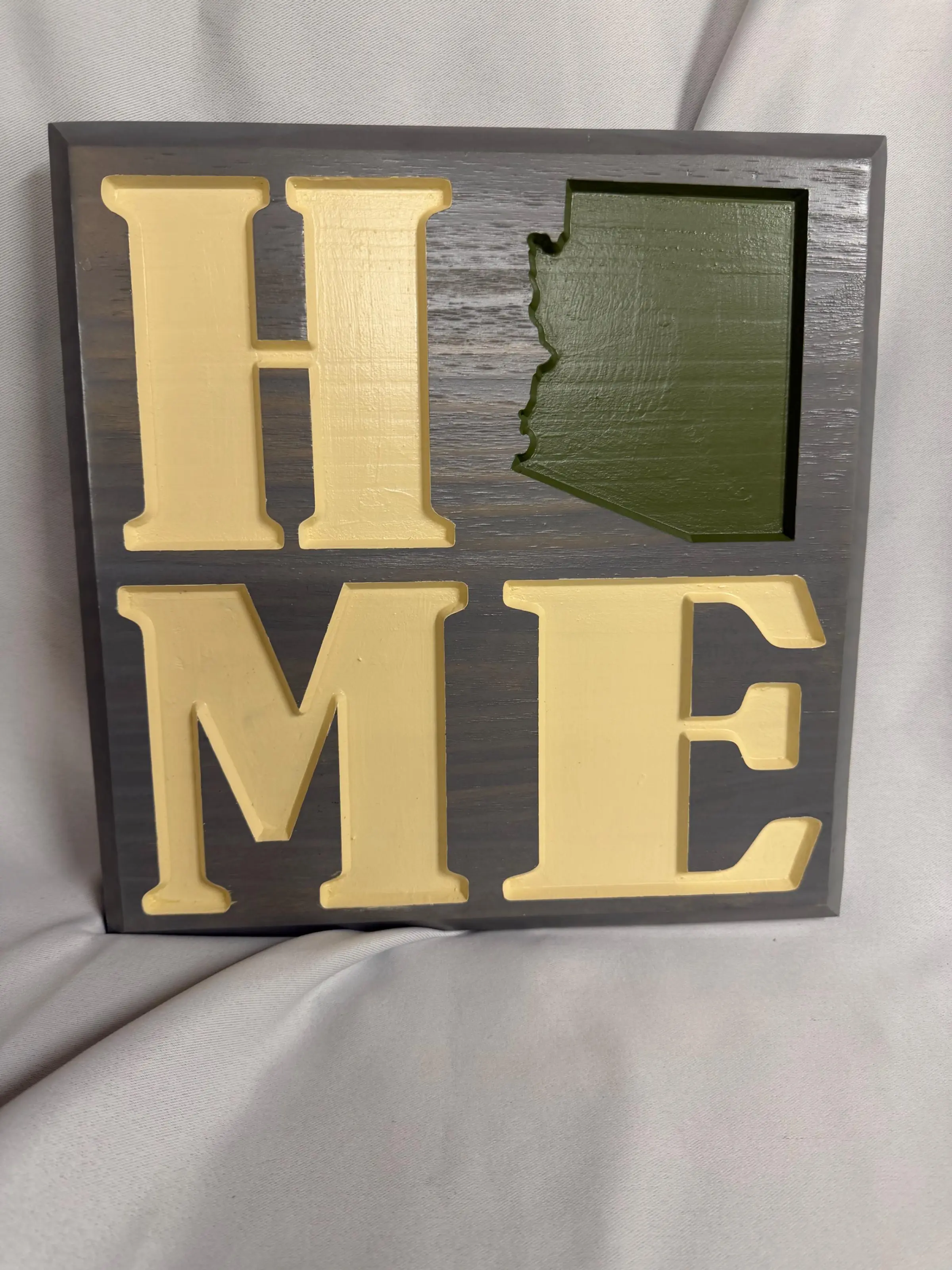 Home Arizona State 48, 12” Square Solid Wood Sign
