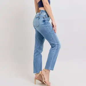 Judy Blue Mid Rise Slim Fit Vintage Denim Jean with Cell Phone Pocket Streetwear Women Bottom Trouser