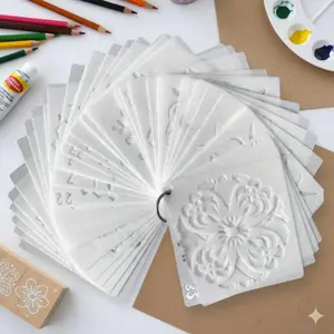 Laser-Cut Mandala Stencil Set for DIY Painting, High-Precision Reusable Transfer Templates for Walls, Wood, Tile, Fabric. Stress-Relief Art, Waterproof Craft Decor, Multi-Surface & Scrapbooking Design Tool Kit.
