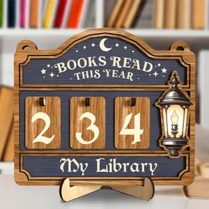 Back-To-School 3D Book Reading Count Display, Reading Tracker Sign for Home Library Decor, Book Suncatcher Ornament, Book Lover Gift , Cool Stuff for Room, Bookshelf Decor
