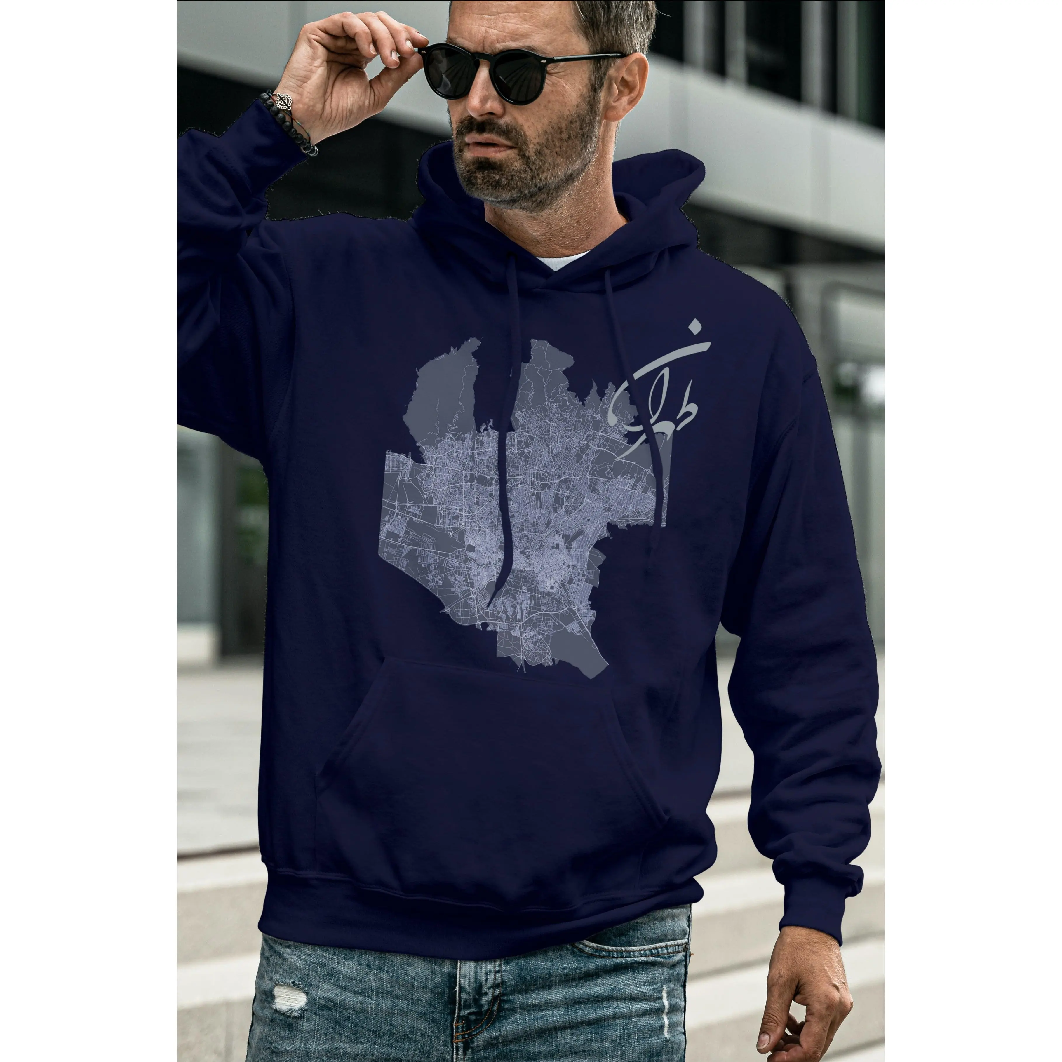 Tehran Area Map Hoodie – Unisex Persian City Street Map Pullover