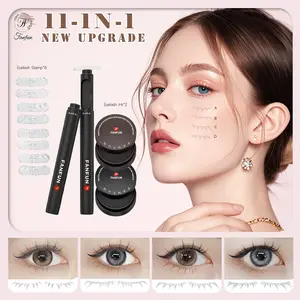 FANFUN 11-in-1 Lower Lash Stamp Kit | 4 Styles | Waterproof & Smudge-Resistant | Beginner-Friendly Eyelash Tool, Portable for Daily Natural to Dramatic Looks