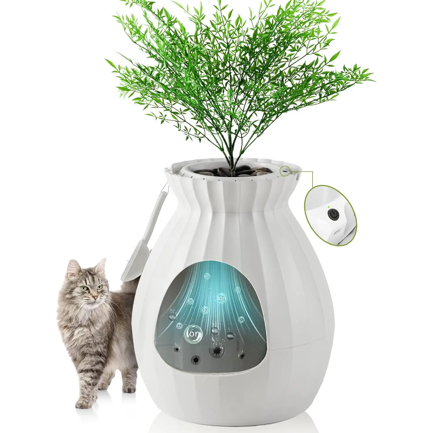 Petterm Hidden Cat Litter Box Planter with Smart Odor Removal System