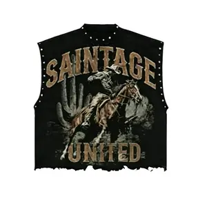 United SAINTAGE Menswear Graphic Sleeveless Cut-Off Tee