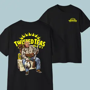 Hunter Trump With Twisted Tea T-shirt – Double-Sided Graphic Top for Menswear, Trendy Streetwear Outfit, Summer Men Gifts merch, apparel