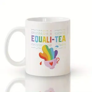 EQUALITEA Rainbow Pride Mug – LGBT-Themed Gift for Valentine’s Day, Equality Celebration with Colorful Design, Reusable & High-Quality, Hand Wash Only, BPA-Free