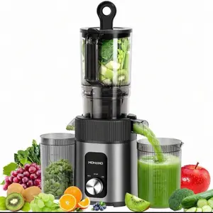 Cold Press Juicer Machines – Quiet & Powerful Masticating Juicers With 4.35" Large Feed Chute, Slow Electric Juicer 60 RPM, Easy To Clean Juice Extractor For Whole Fruit & Vegetable