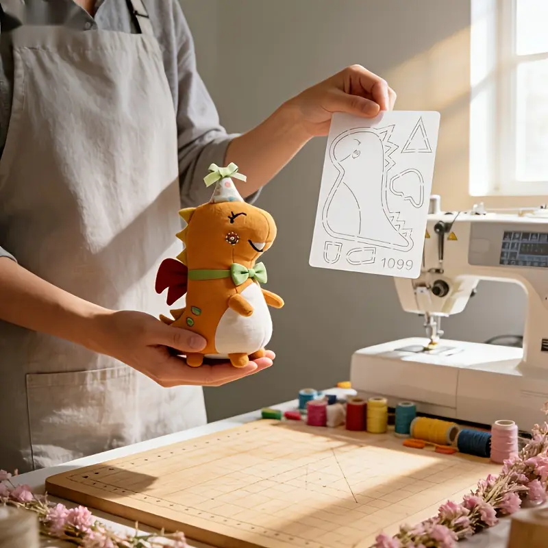 One-click precision smile dinosaur patchwork template - reproducible one-click positioning mark, no size needs to complete quilting, DIY, patchwork and sewing operations, the ideal fabric tool for beginners and professional tailors