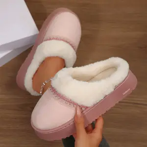 Women's Platform Slippers Comfy Soft Warm Slippers for Women,Slip On Plush Bedroom Shoes Women Indoor Outdoor Shoes Winter Warm Mini Snow Boots Springfresh