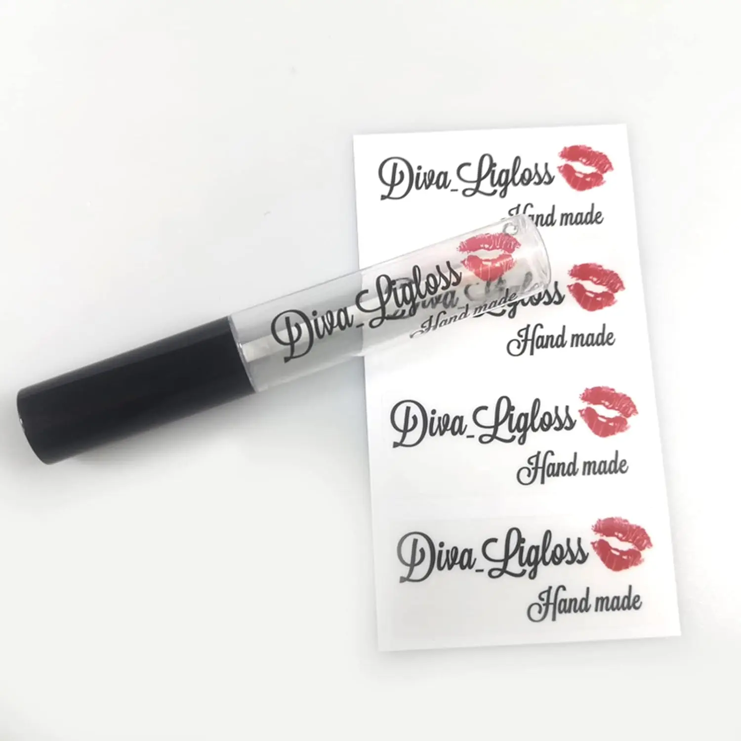 gue Customized 100 Pack Clear Sticker Labels for Lip Gloss Lipstick DIY Personalized Lipstick Labels Cosmetic Labels (48x17mm)