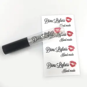 gue Customized 100 Pack Clear Sticker Labels for Lip Gloss Lipstick DIY Personalized Lipstick Labels Cosmetic Labels (48x17mm)