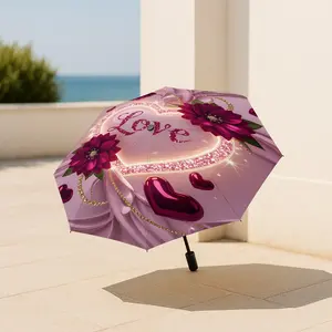 Automatic Folding Rain Umbrella, Lightweight Compact Travel Umbrella, 8-Rib Sturdy Frame, Unisex, Easy to Use, Portable Outdoor Accessory